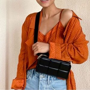 Amanda Uprichard New York Black Vegan Leather Quilted Fanny Pack Belt Bag